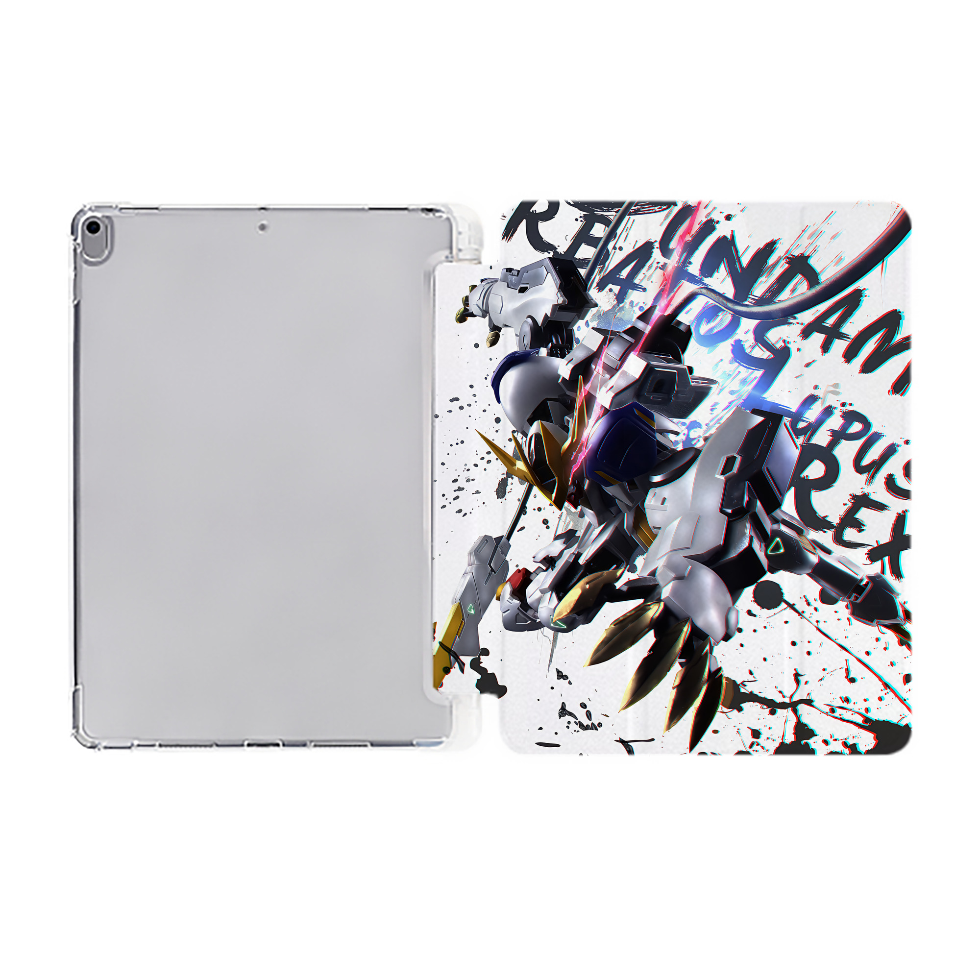 （画像用） 機動戦士ガンダム Mobile Suit Gundam IPad ケース ペン収納付き 三つ折りスタンド PUレザー×シリコン 対応機種9.5/10.5/10.9インチ